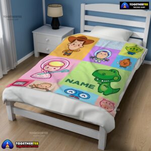 Alternative view of Pixar Toy Story Chibi Character Blanket Fleece Customized Blanket