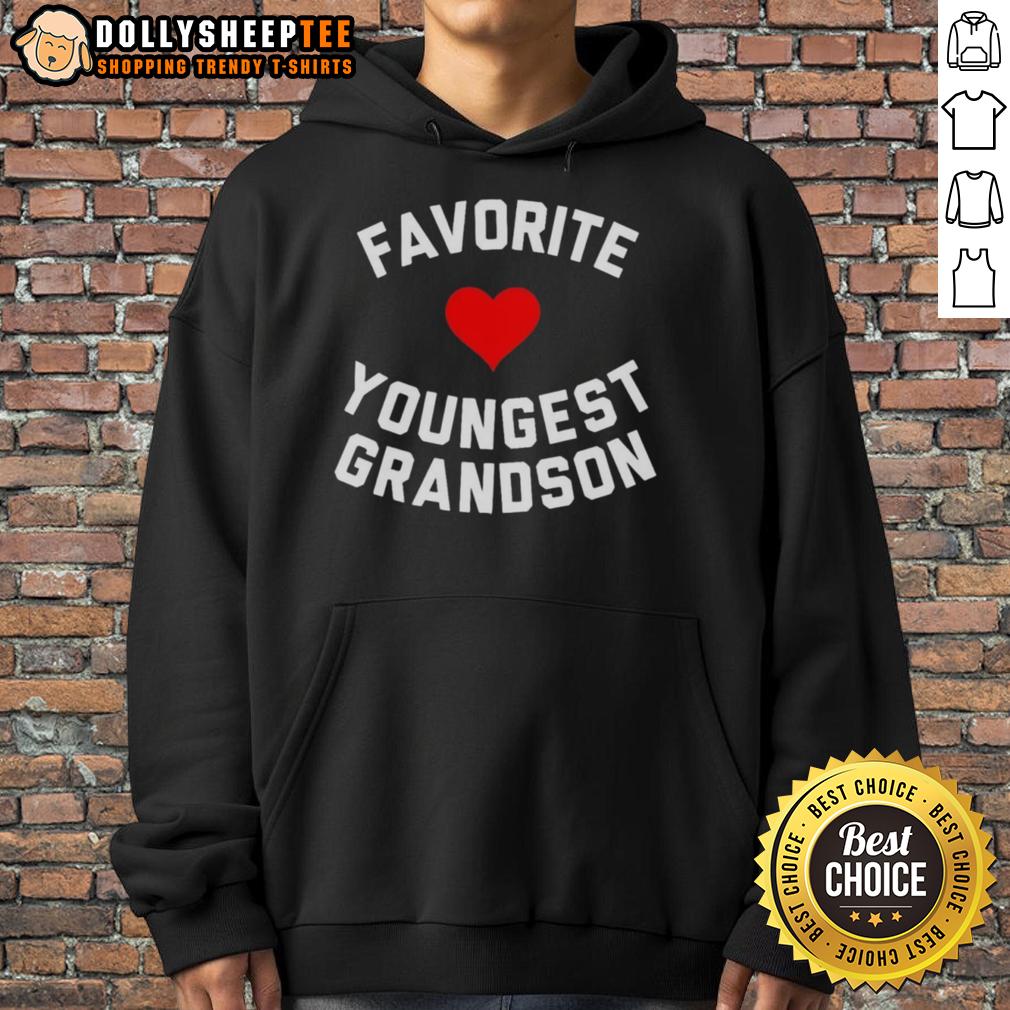 Top Favorite Youngest Grandson Heart T-Shirt - Image 2