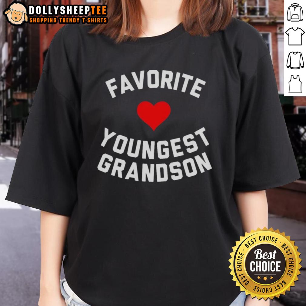 Top Favorite Youngest Grandson Heart T-Shirt - Image 3