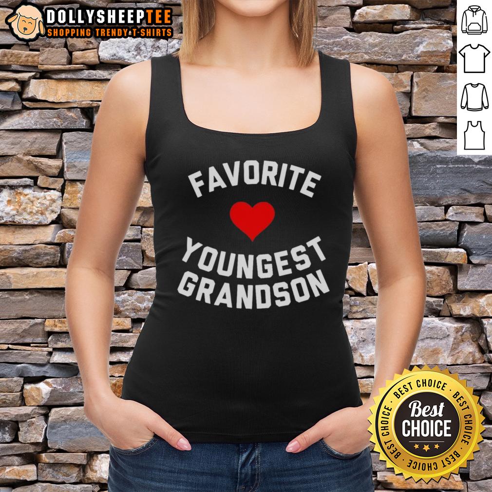 Top Favorite Youngest Grandson Heart T-Shirt - Image 4