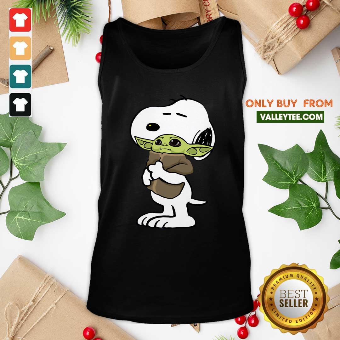 High Quality Snoopy Hug Baby Yoda Shirt - Image 5