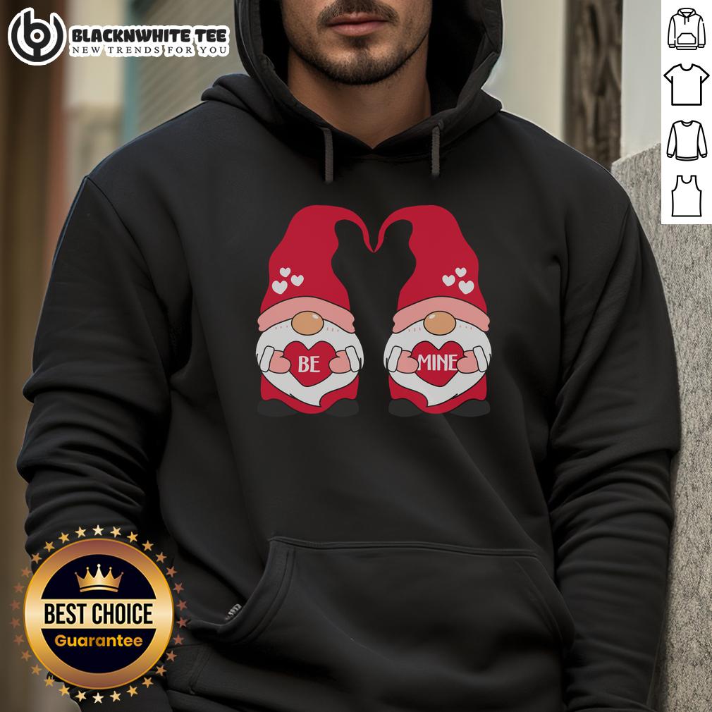 Awesome Be Mine Valentine Gnome Couple Shirt Cute Love Heart Valentine's Day T-Shirt - Image 2