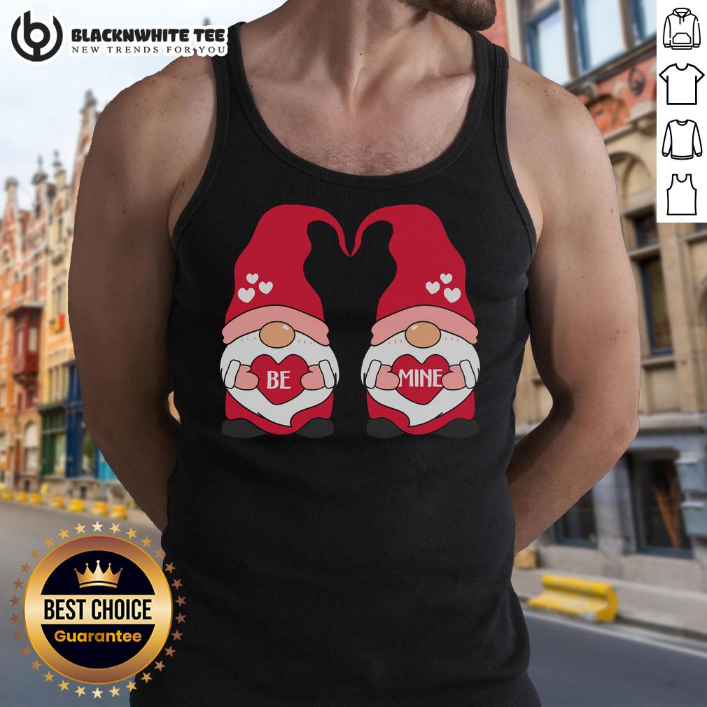 Awesome Be Mine Valentine Gnome Couple Shirt Cute Love Heart Valentine's Day T-Shirt - Image 4