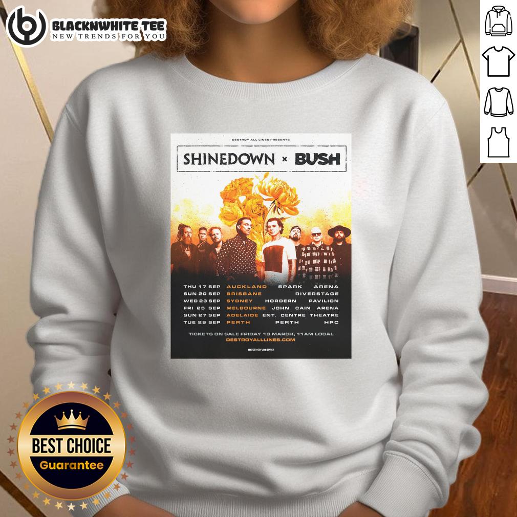 Top Shinedown X Bush Dance Kid Dance Act II Tour Australia 2026 Poster T-Shirt - Image 5