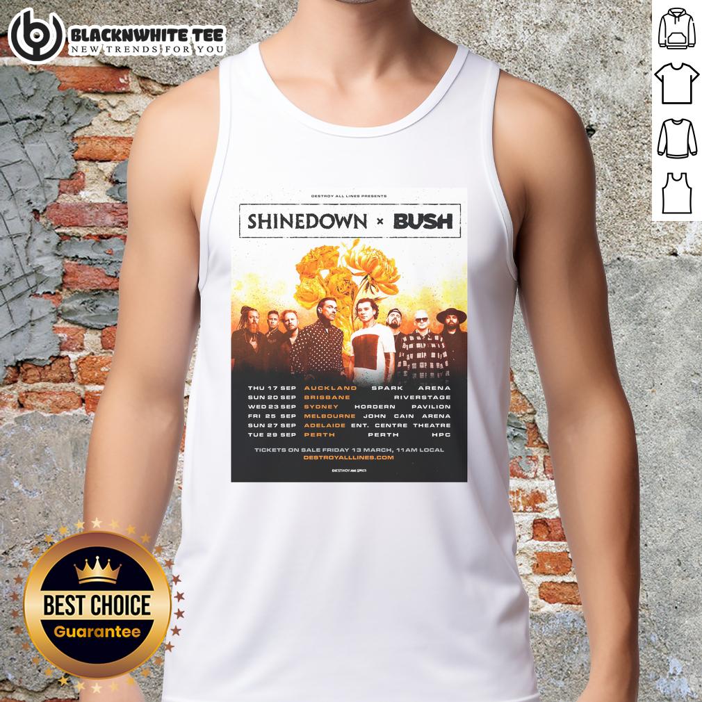 Top Shinedown X Bush Dance Kid Dance Act II Tour Australia 2026 Poster T-Shirt - Image 4