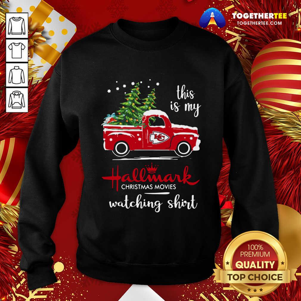 Cute Kansas City Chiefs This Is My Hallmark Christmas Movies Watching Shirt - Image 4