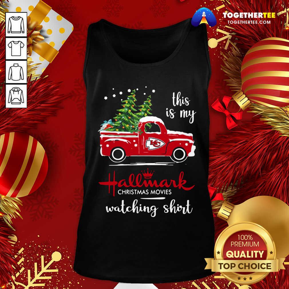 Cute Kansas City Chiefs This Is My Hallmark Christmas Movies Watching Shirt - Image 3