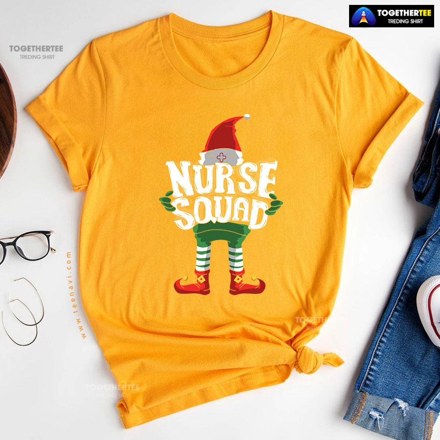 Christmas Elf Nurse Squad T-Shirt - Image 11