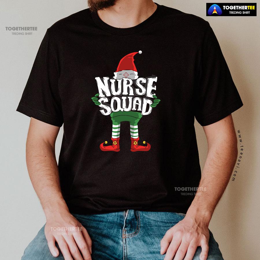 Christmas Elf Nurse Squad T-Shirt - Image 2