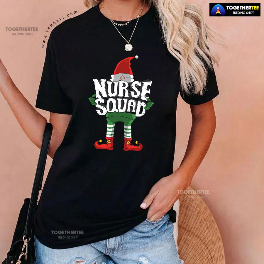 Christmas Elf Nurse Squad T-Shirt - Image 3