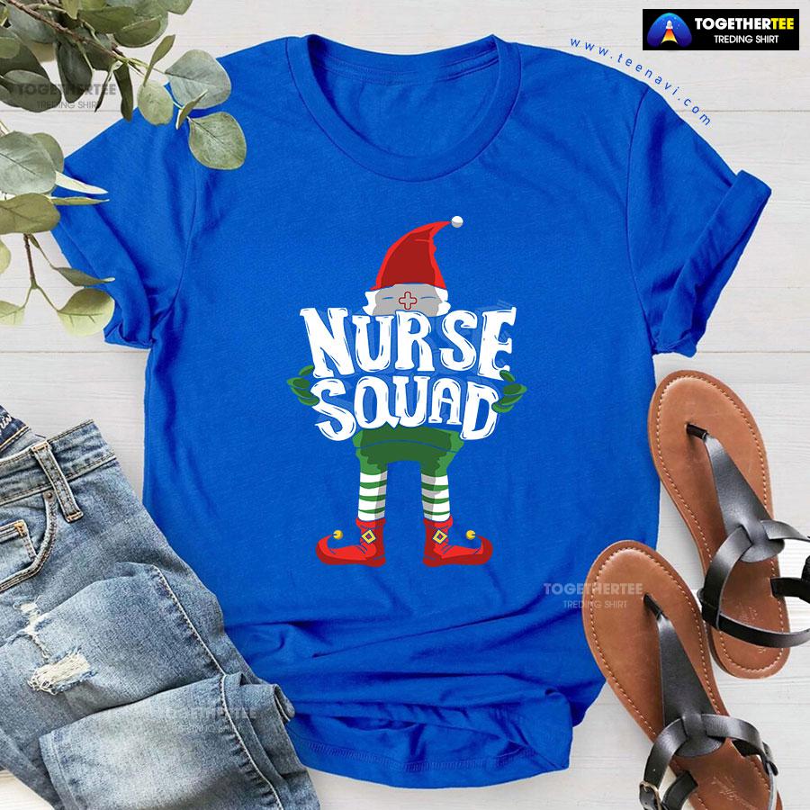 Christmas Elf Nurse Squad T-Shirt - Image 6