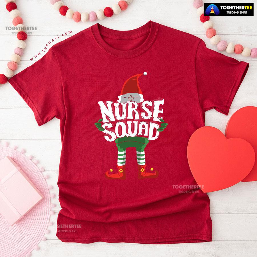 Christmas Elf Nurse Squad T-Shirt - Image 8
