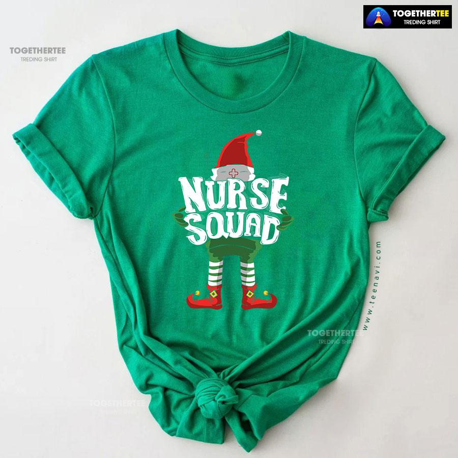 Christmas Elf Nurse Squad T-Shirt - Image 9