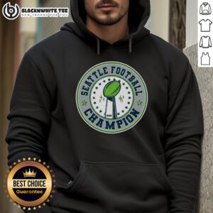 Alternative view of Nice Seattle Football Champion 2026 Emblem T-Shirt