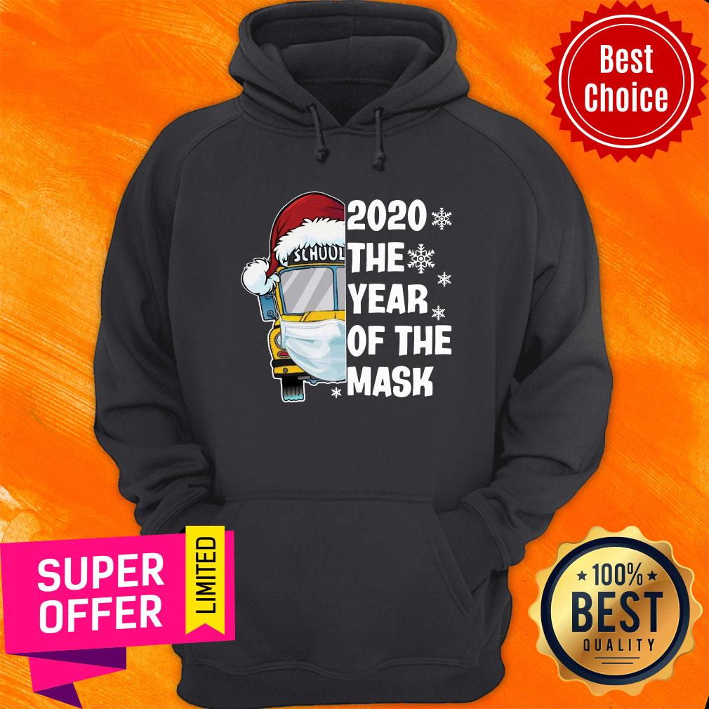 Funny Bus School 2020 The Year Of The Mask Christmas Shirt - Image 2