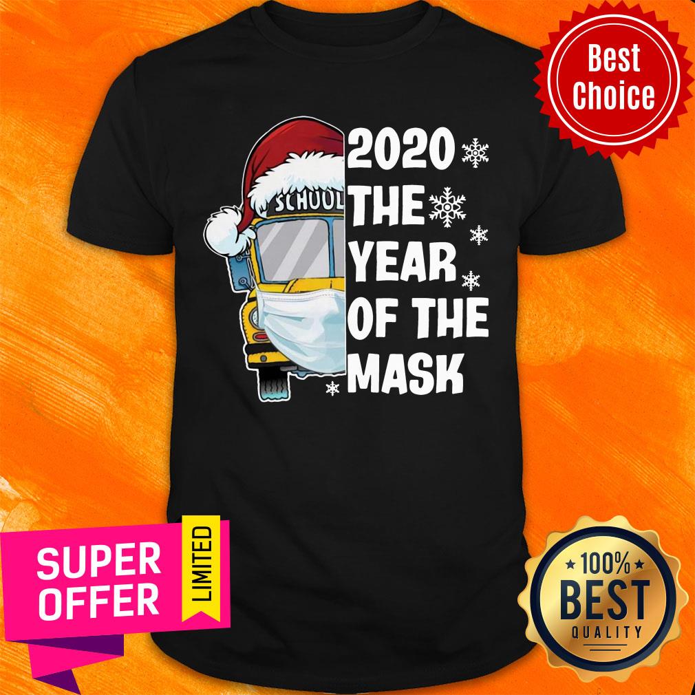 Funny Bus School 2020 The Year Of The Mask Christmas Shirt