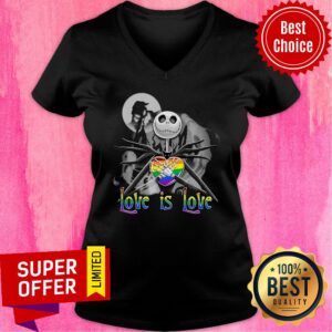 Alternative view of LGBT Jack Skellington Pride Love Is Love Shirt