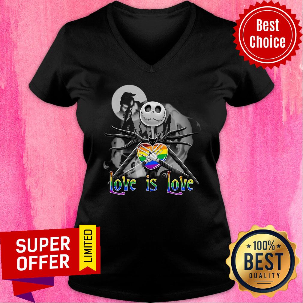 LGBT Jack Skellington Pride Love Is Love Shirt - Image 2