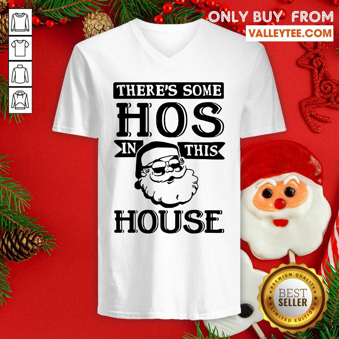 Cute There’s Some Hos In This House 2020 Christmas Santa Claus Shirt - Image 4