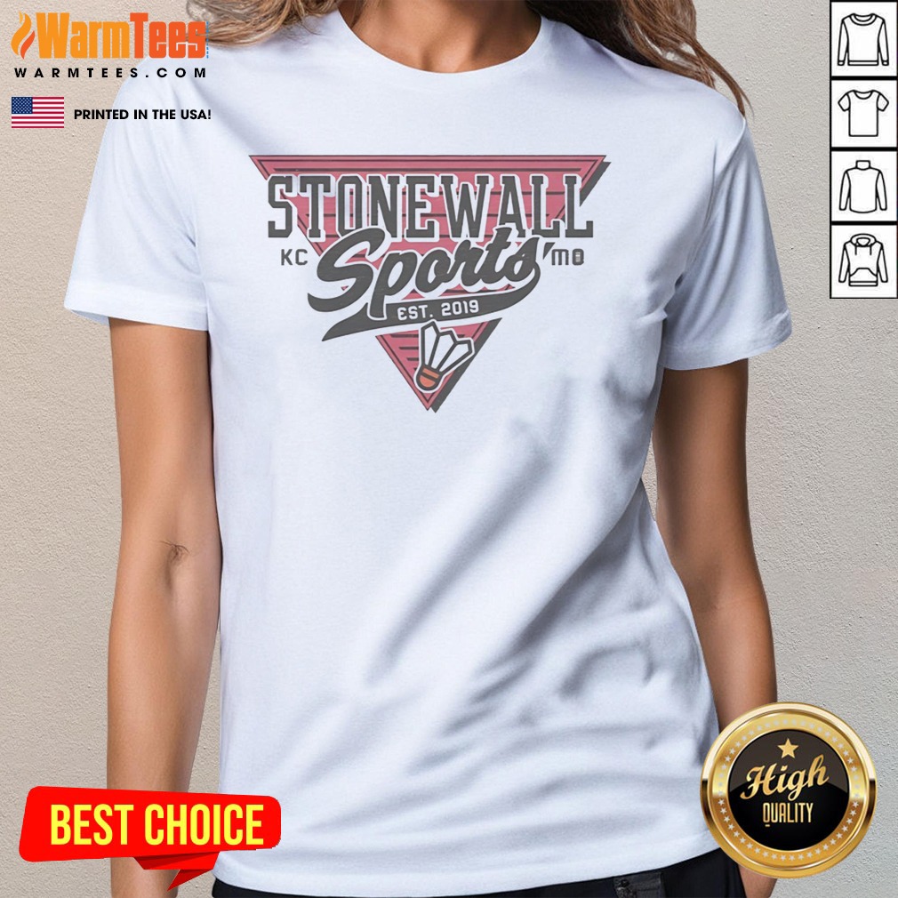 Top Stonewall Sports KC MO Est 2019 Badminton Logo Shirt - Image 3