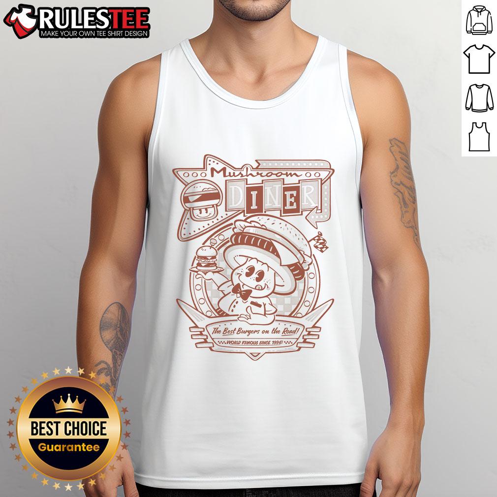Awesome Mushroom Diner The Best Burgers On The Road World Famous Since 1996 T-Shirt - Image 4