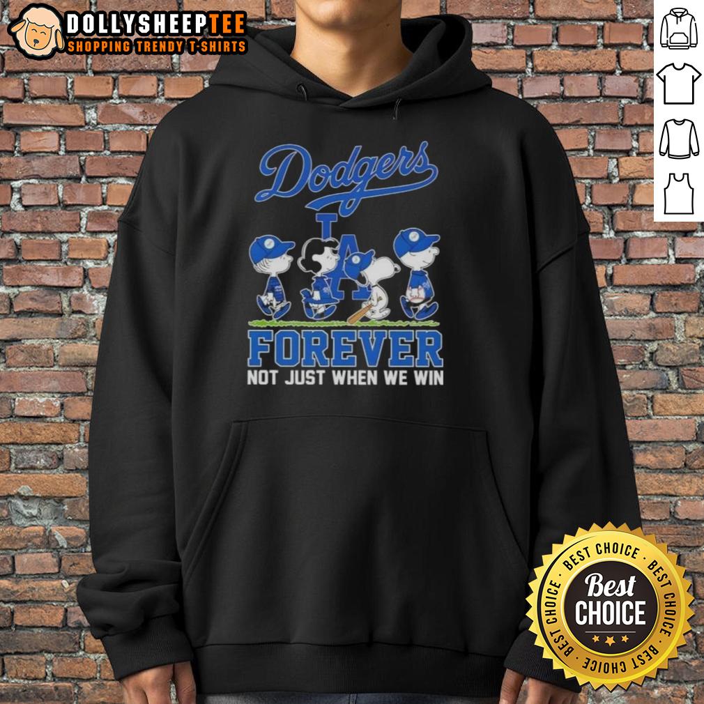 Official Peanuts Snoopy And Friends X Los Angeles Dodgers Forever Not Just When We Win T-Shirt - Image 2
