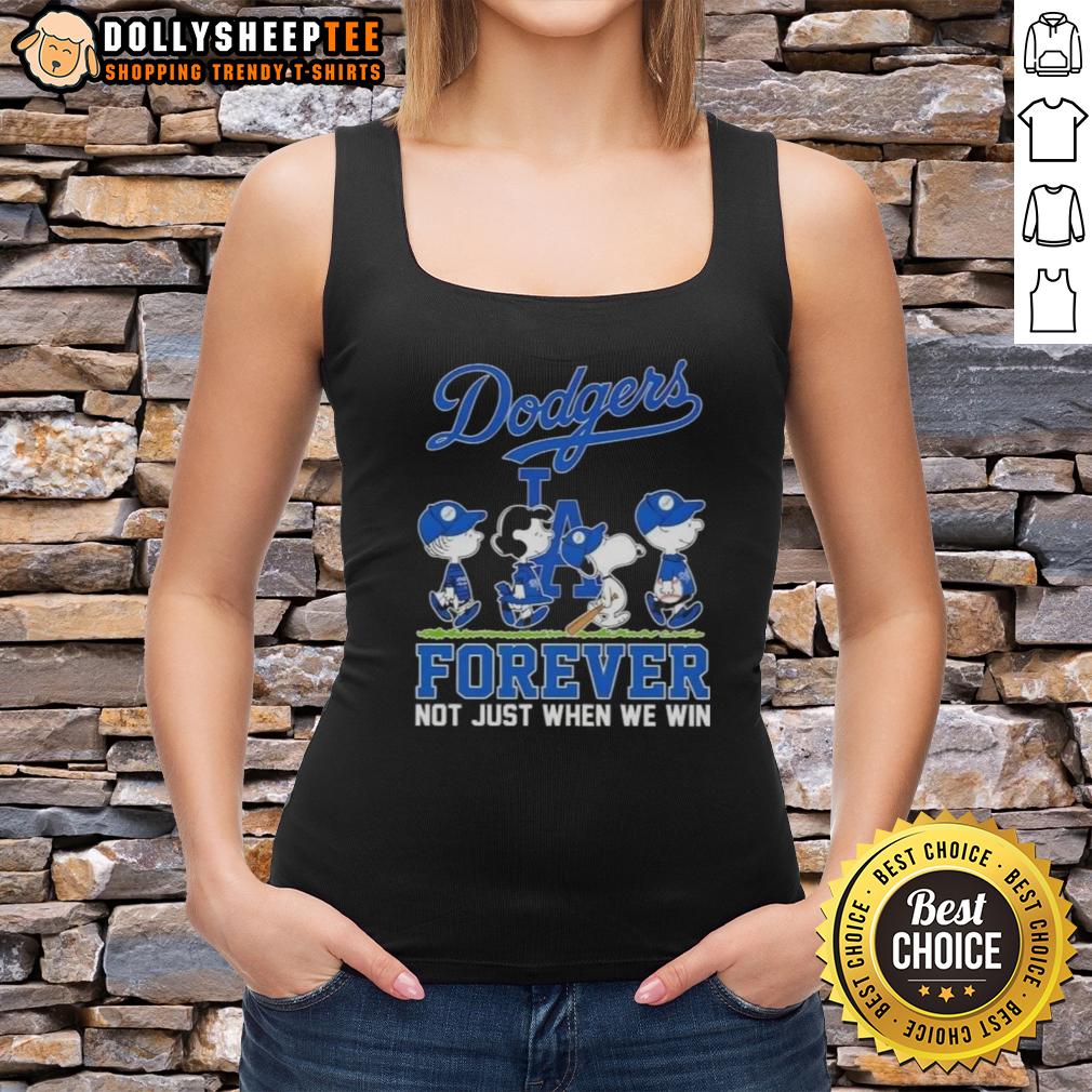 Official Peanuts Snoopy And Friends X Los Angeles Dodgers Forever Not Just When We Win T-Shirt - Image 4