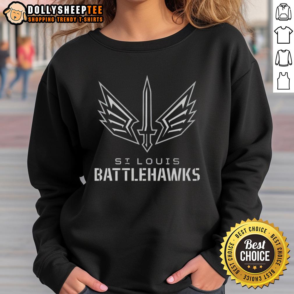 Official St. Louis Battlehawks Lockup Logo T-Shirt - Image 5