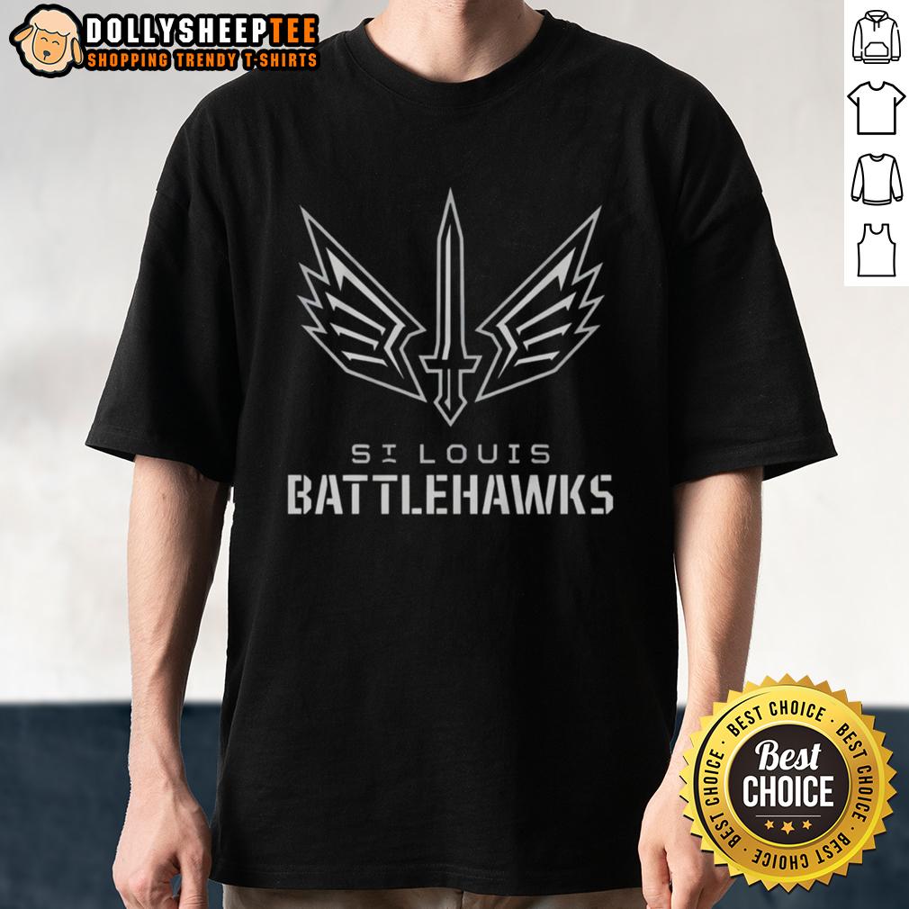 Official St. Louis Battlehawks Lockup Logo T-Shirt