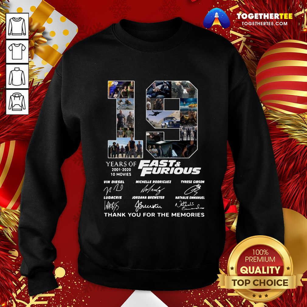 Nice Fast And Furious 19 Years Thank You For The Memories Signatures Shirt - Image 4