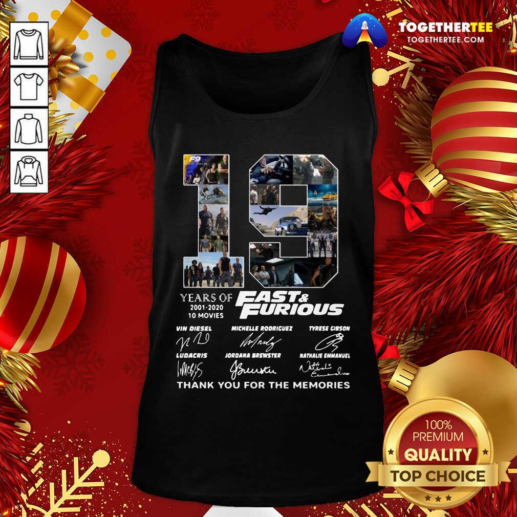Nice Fast And Furious 19 Years Thank You For The Memories Signatures Shirt - Image 3