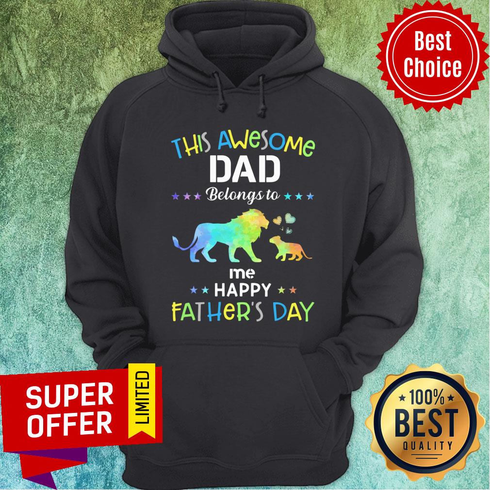 Lion This Awesome Dad Belong Happy Father's Day Shirt - Image 2