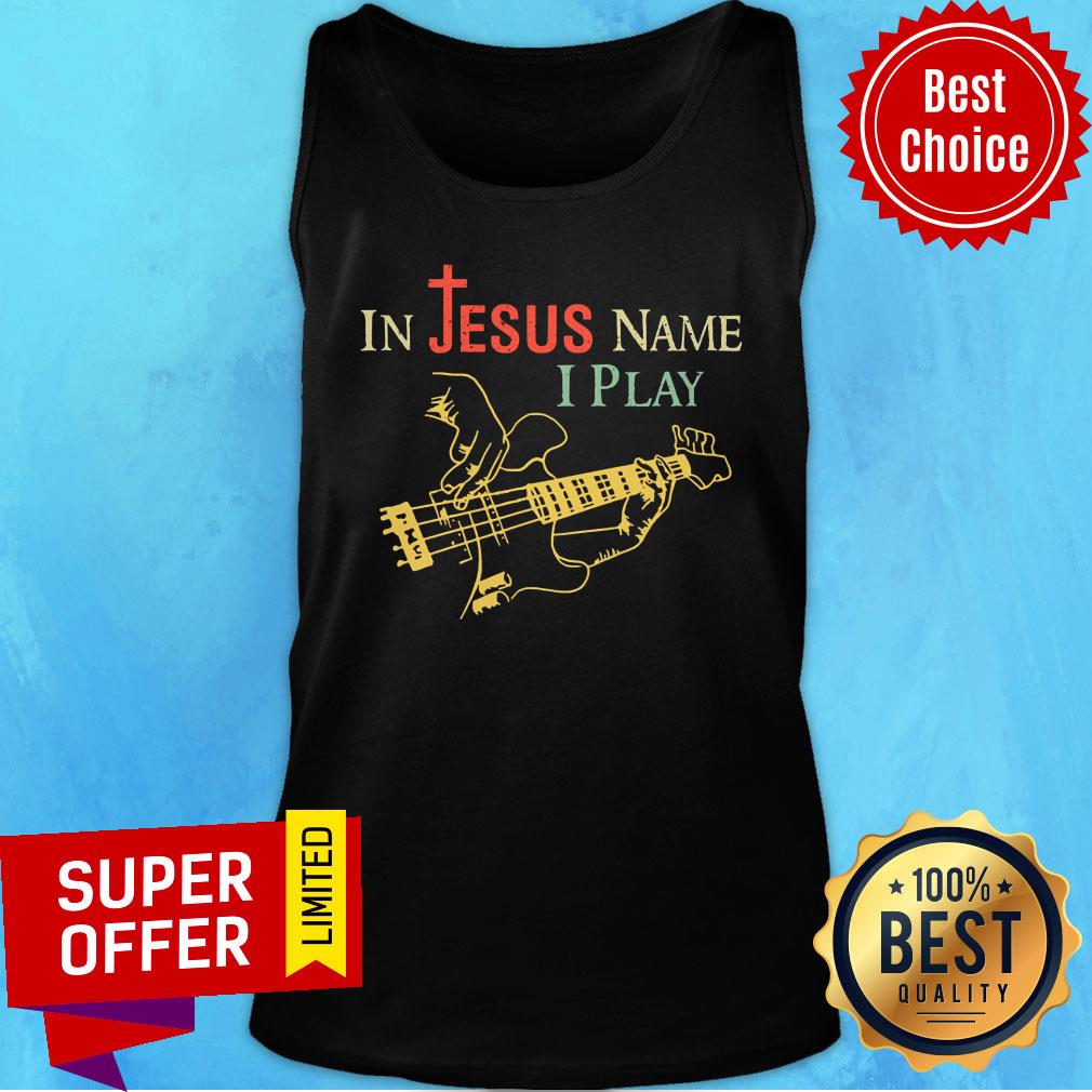 In Jesus name I Play Guitar Shirt - Image 4
