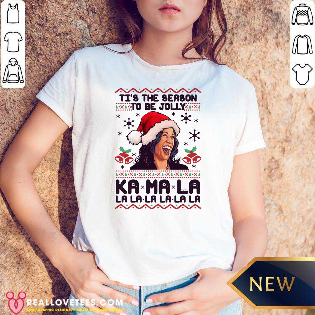 So Kamala Harris Is The Season To Be Jolly Kamala La La La Ugly Christmas Shirt - Image 5