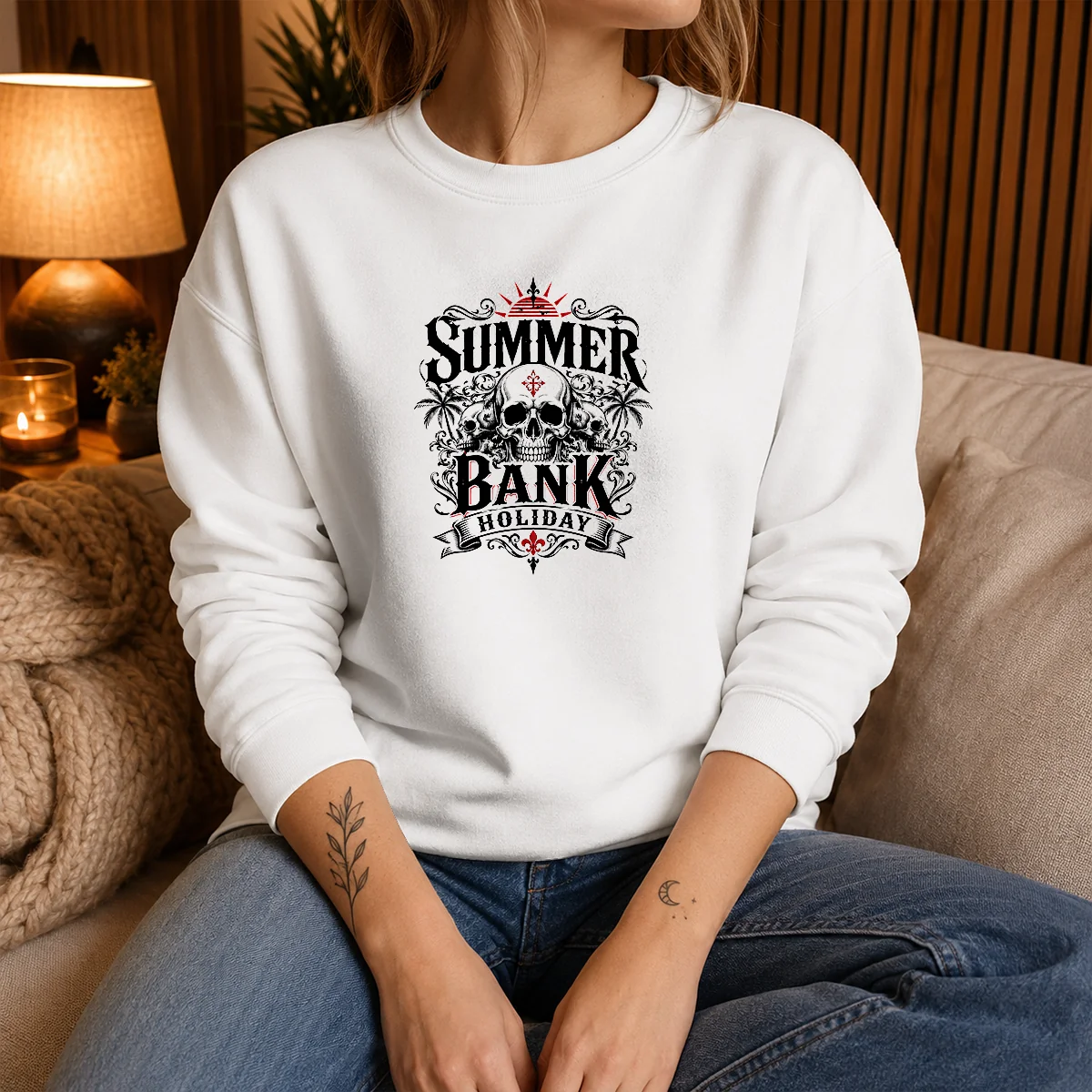 Good Gothic Skull Palm Summer Bank Holiday Ornate Shirt - Image 5