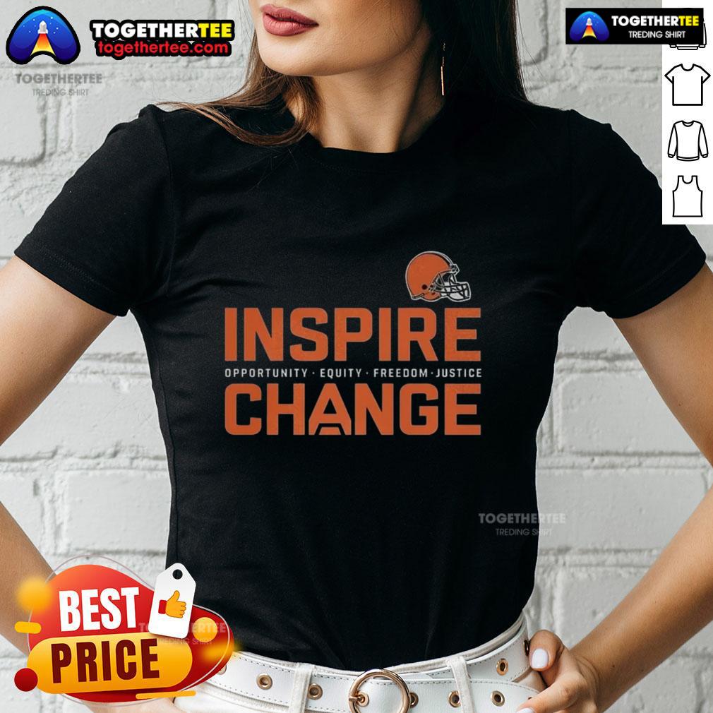 Nice Cleveland Browns Inspire Change Inspire Opportunity Equity Freedom Justice Change Football T-Shirt - Image 3