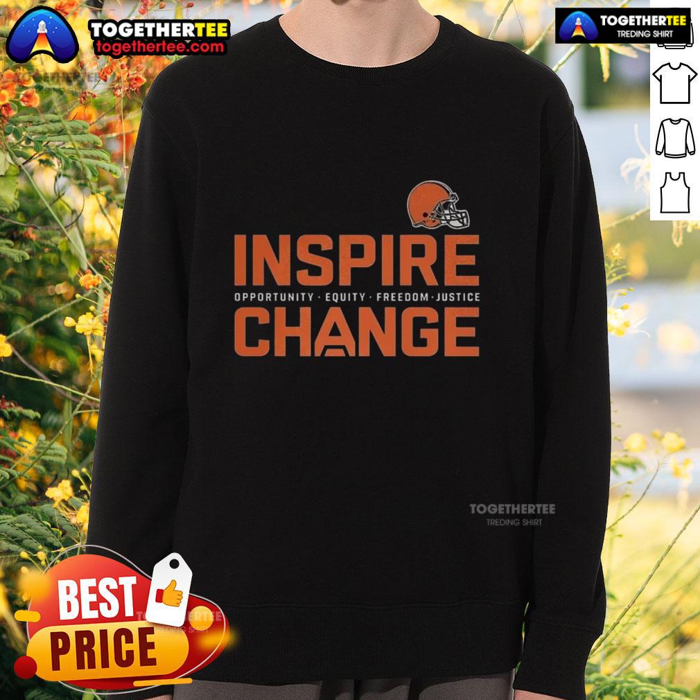 Nice Cleveland Browns Inspire Change Inspire Opportunity Equity Freedom Justice Change Football T-Shirt - Image 5