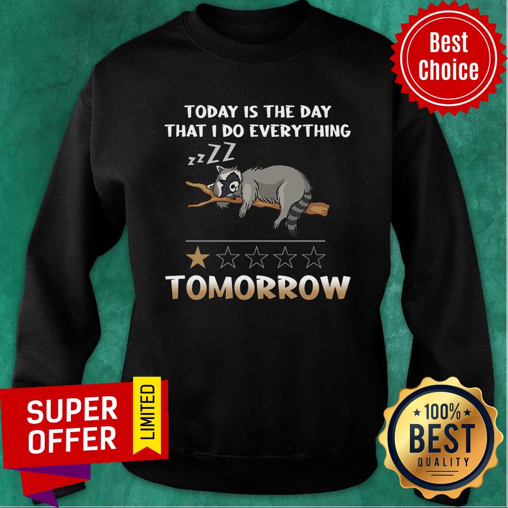 Raccoon Today Is The Day I'll Do Everything Tomorrow Shirt - Image 4