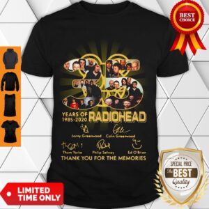 Official Radiohead English Rock Band 35th Years Of 1985-2020 Signature Shirt