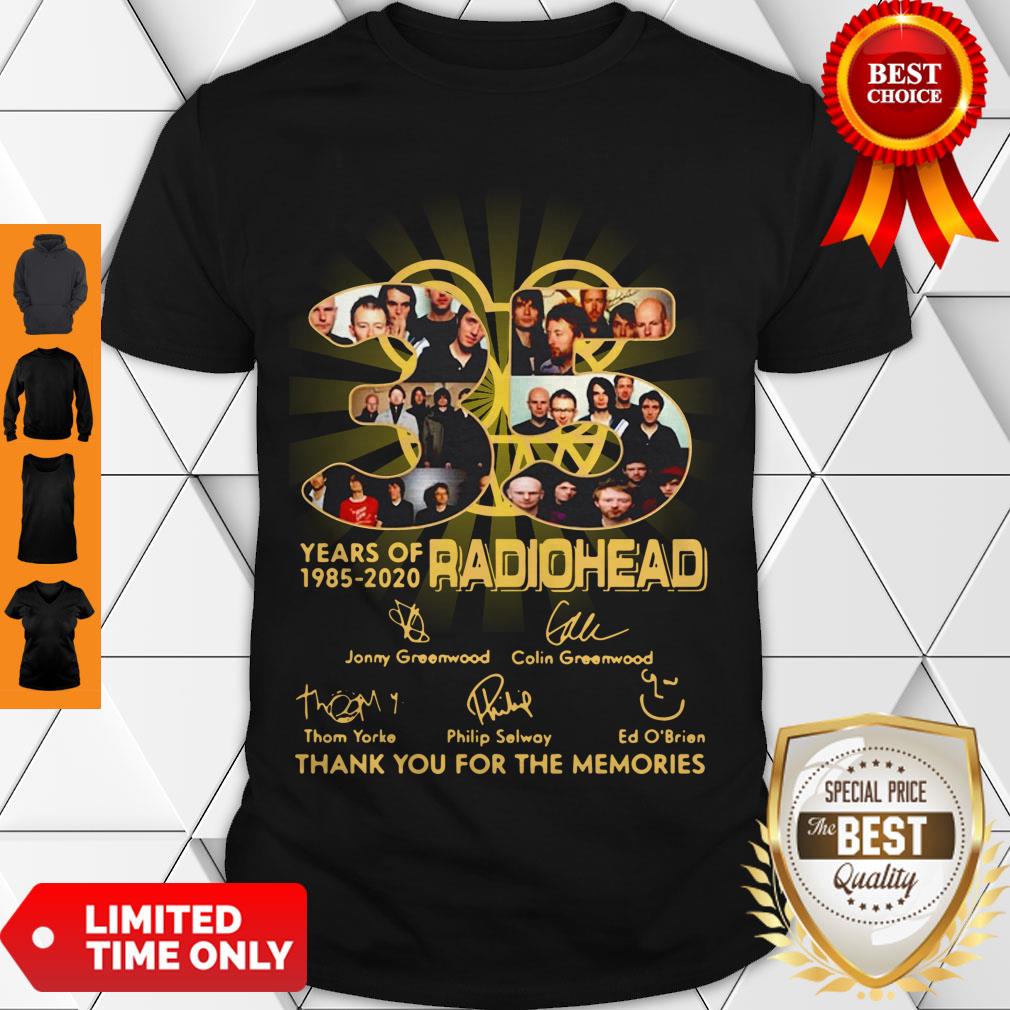Official Radiohead English Rock Band 35th Years Of 1985-2020 Signature Shirt