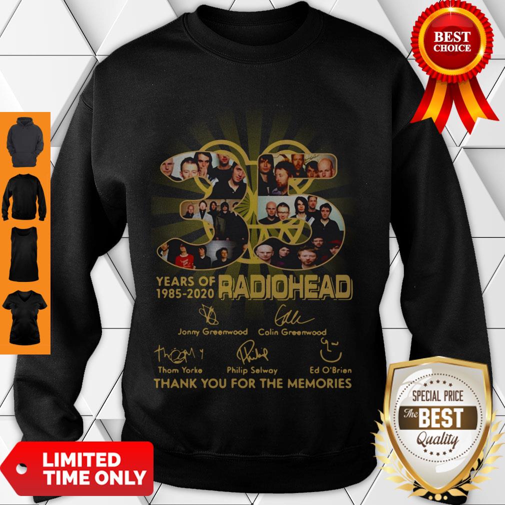 Official Radiohead English Rock Band 35th Years Of 1985-2020 Signature Shirt - Image 3