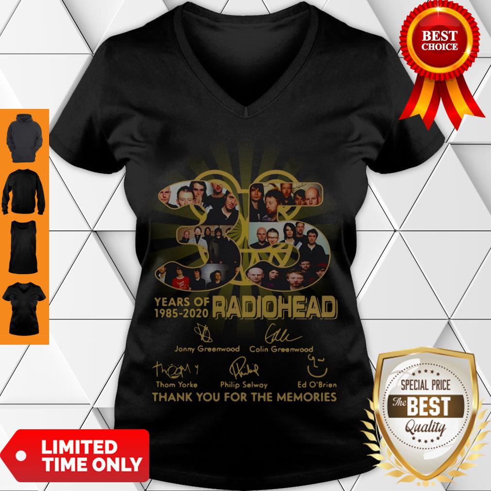 Official Radiohead English Rock Band 35th Years Of 1985-2020 Signature Shirt - Image 5