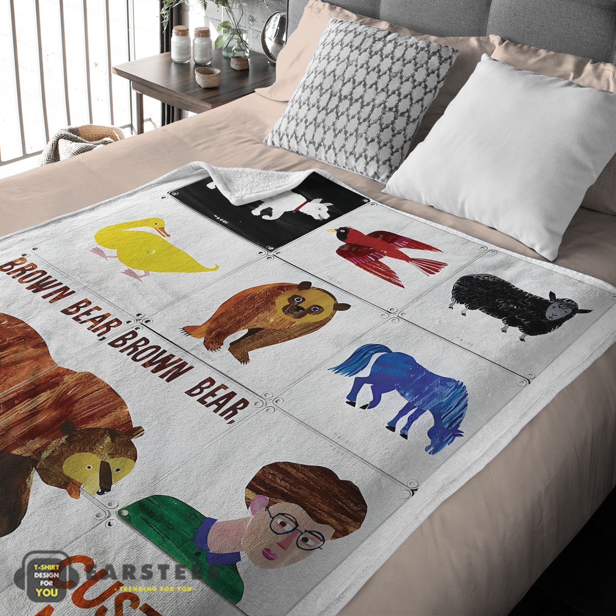 Good Brown Bear Brown Bear What Do You See Blanket Fleece Customized Blanket - Image 3