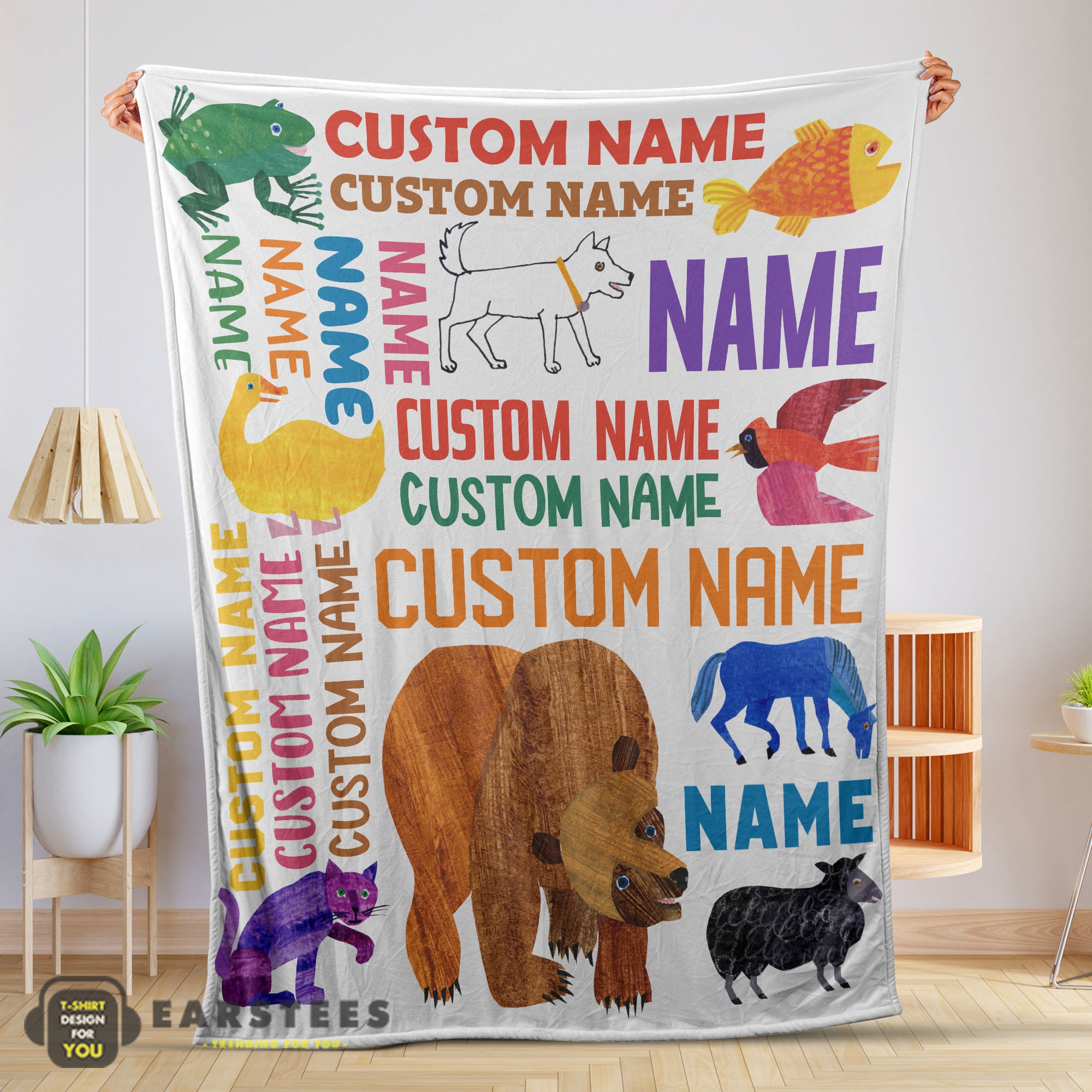 Good Brown Bear Brown Bear What Do You See Gift Blanket Fleece Customized Blanket