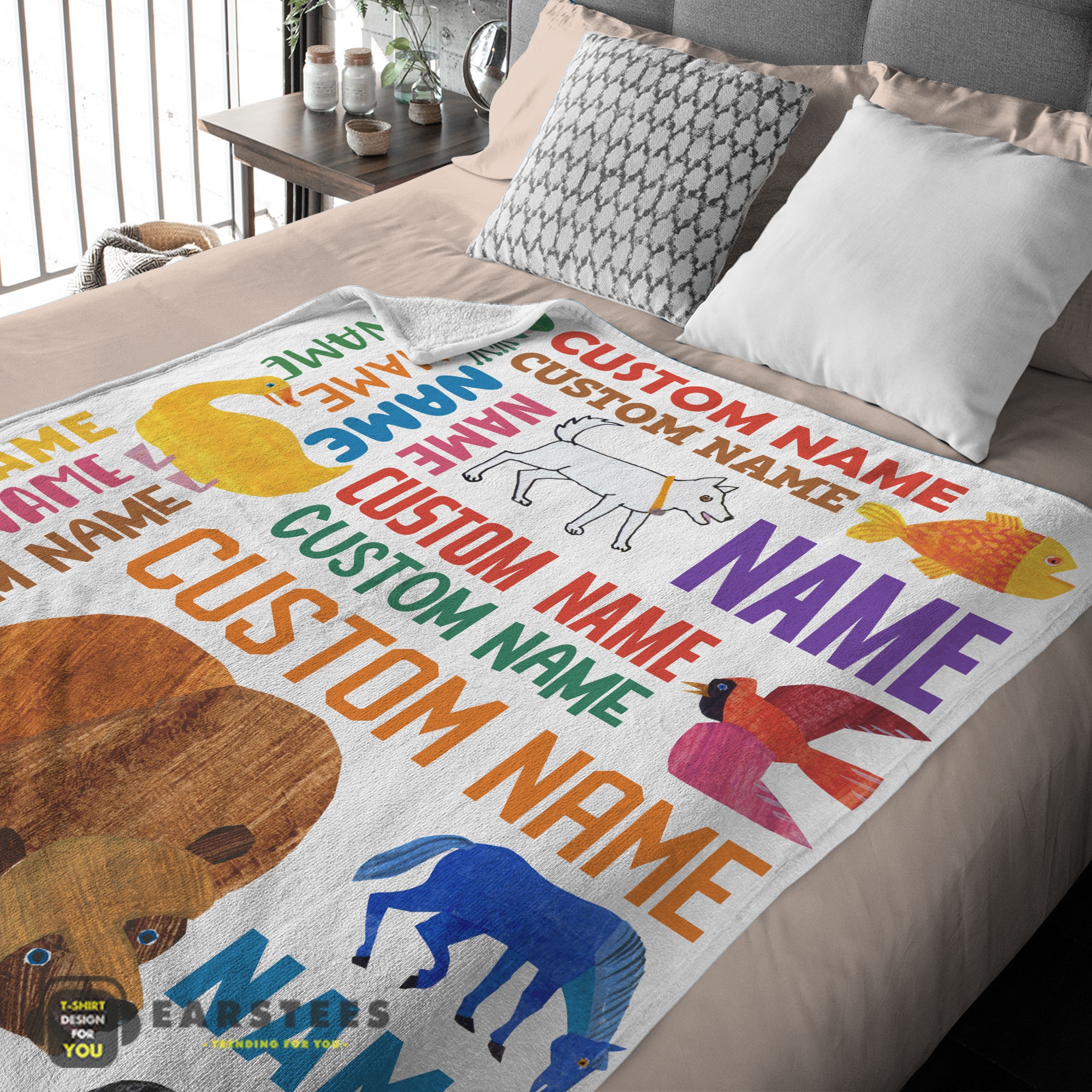 Good Brown Bear Brown Bear What Do You See Gift Blanket Fleece Customized Blanket - Image 2
