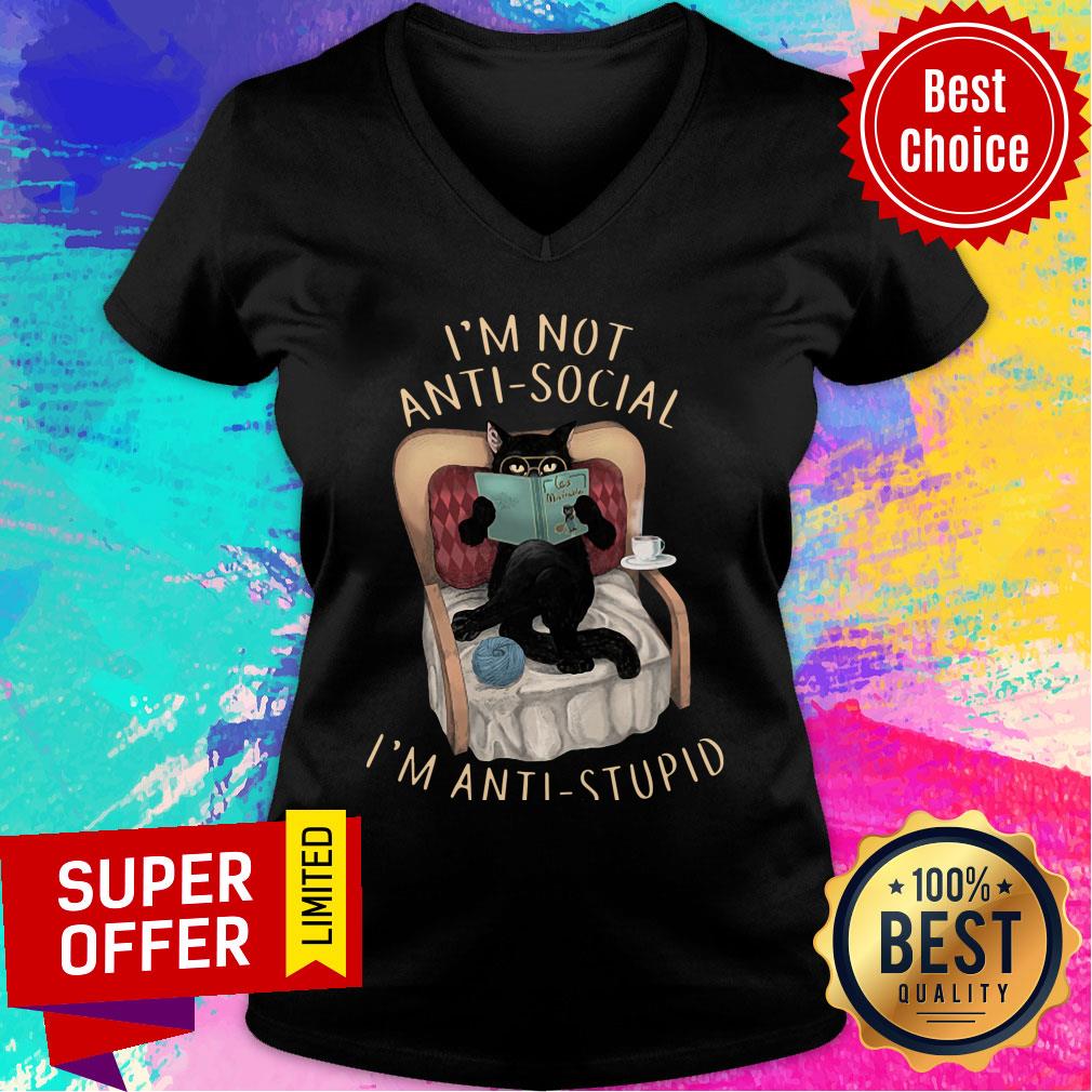 Cat I’m Not Anti-social I’m Anti-stupid Shirt - Image 2