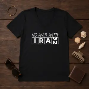 Alternative view of Pretty No War With Iran Political Protest Anti War Shirt