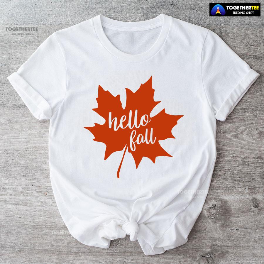 Hello Fall Happy Thanksgiving Day T-Shirt - Image 4
