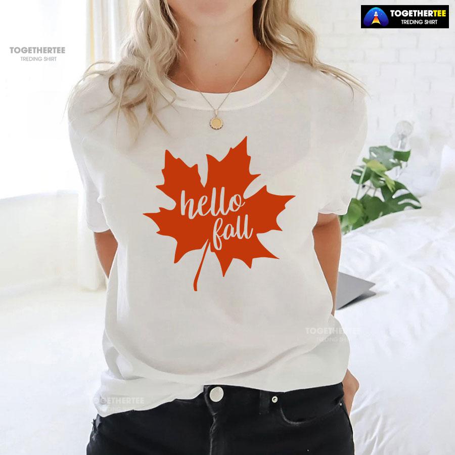 Hello Fall Happy Thanksgiving Day T-Shirt - Image 3