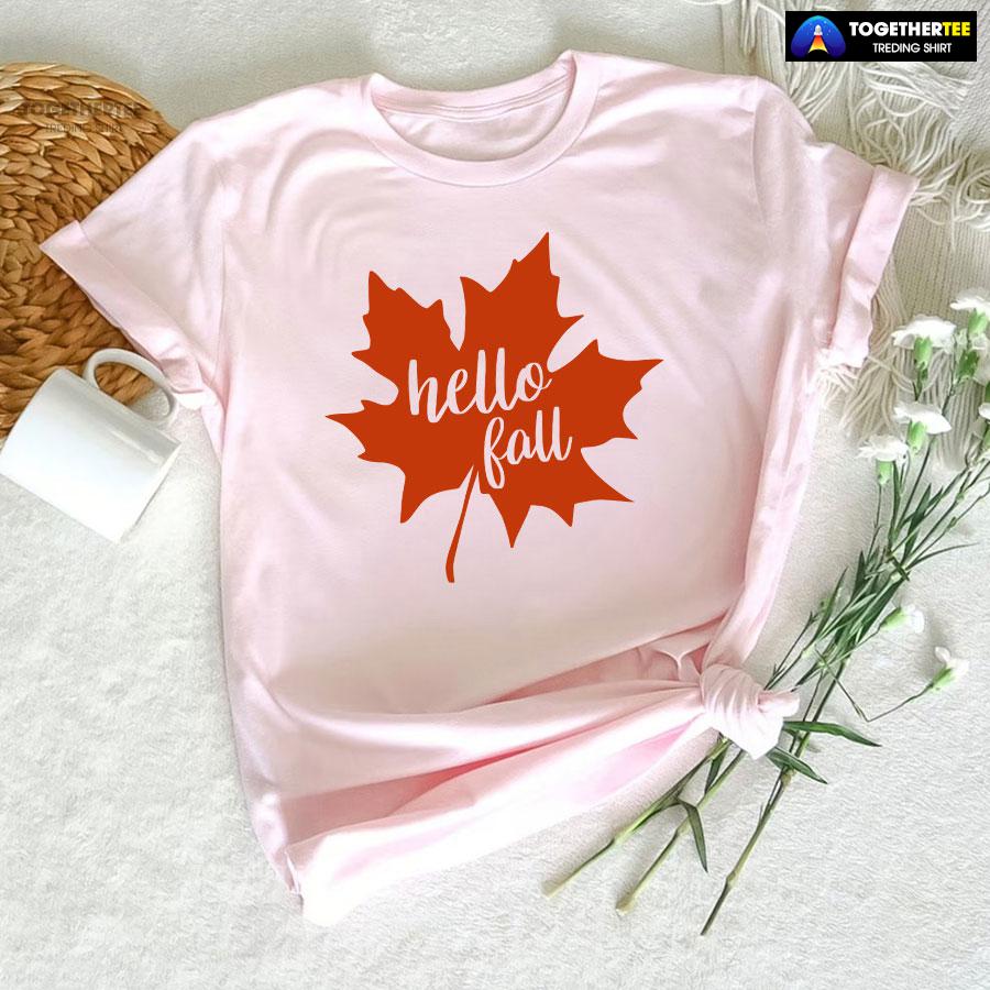 Hello Fall Happy Thanksgiving Day T-Shirt - Image 5